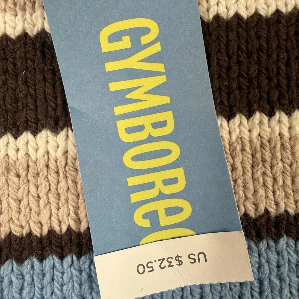 NWT Gymboree Red Blue Tan Stripe Chunky‎ Cotton Blend Sweater Boy's Size 4T